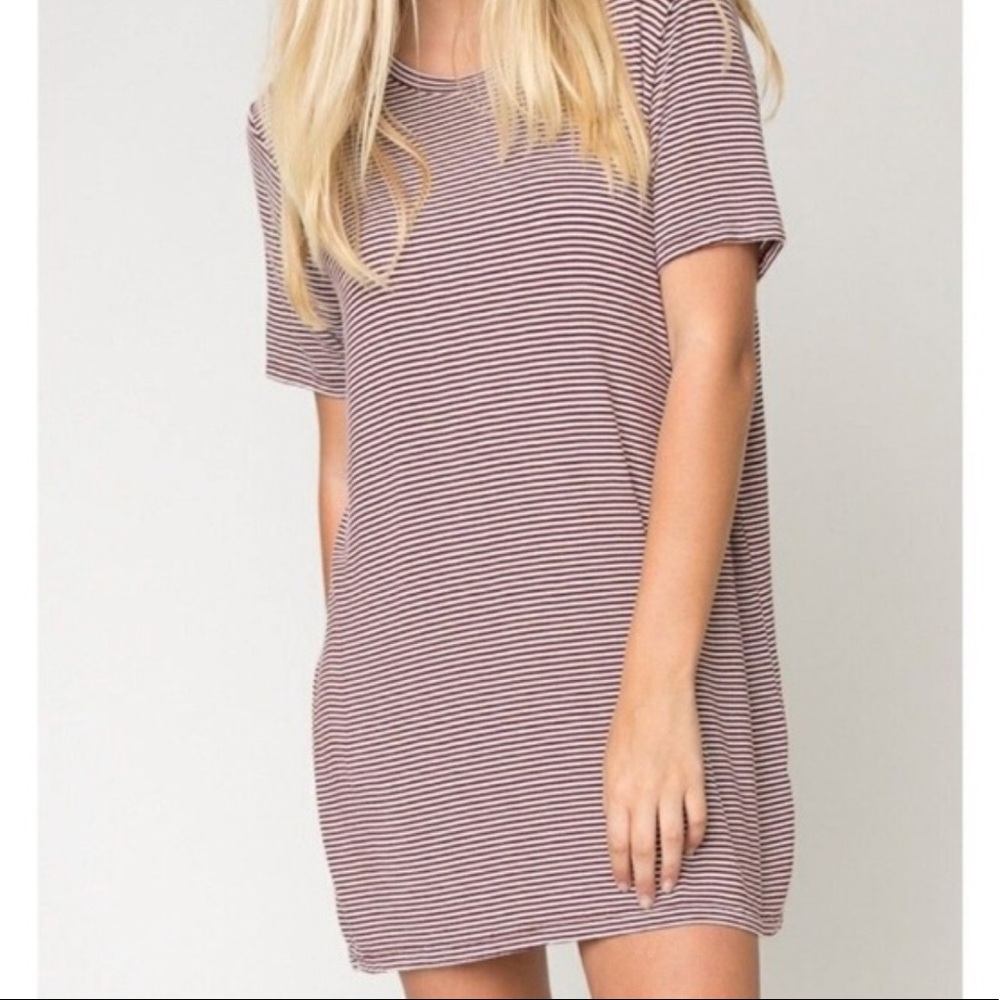 Brandy Melville Red Striped T Shirt Dress